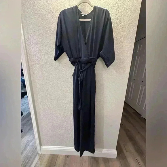 Dress Day Brand Blue Size Medium Woman's Wide Leg Pantsuit Soft Comfortable - Picture 4 of 15